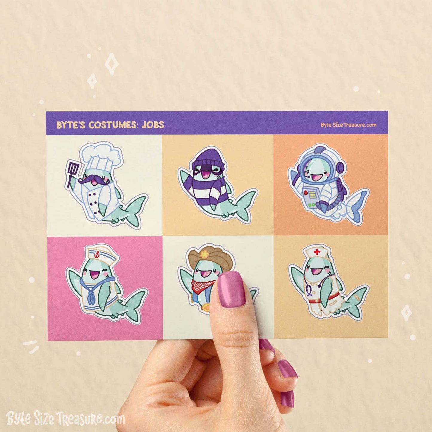 Shark Costumes - Jobs Sticker Sheet