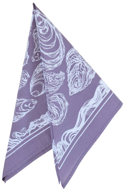 Oyster Bandana - 100% Cotton - Hand Printed - Dusty Purple