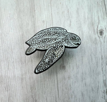 Leatherback sea turtle enamel pin • donation item