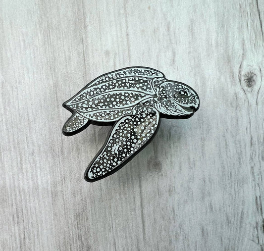 Leatherback sea turtle enamel pin • donation item