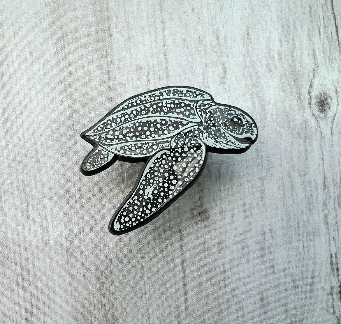 Leatherback sea turtle enamel pin • donation item
