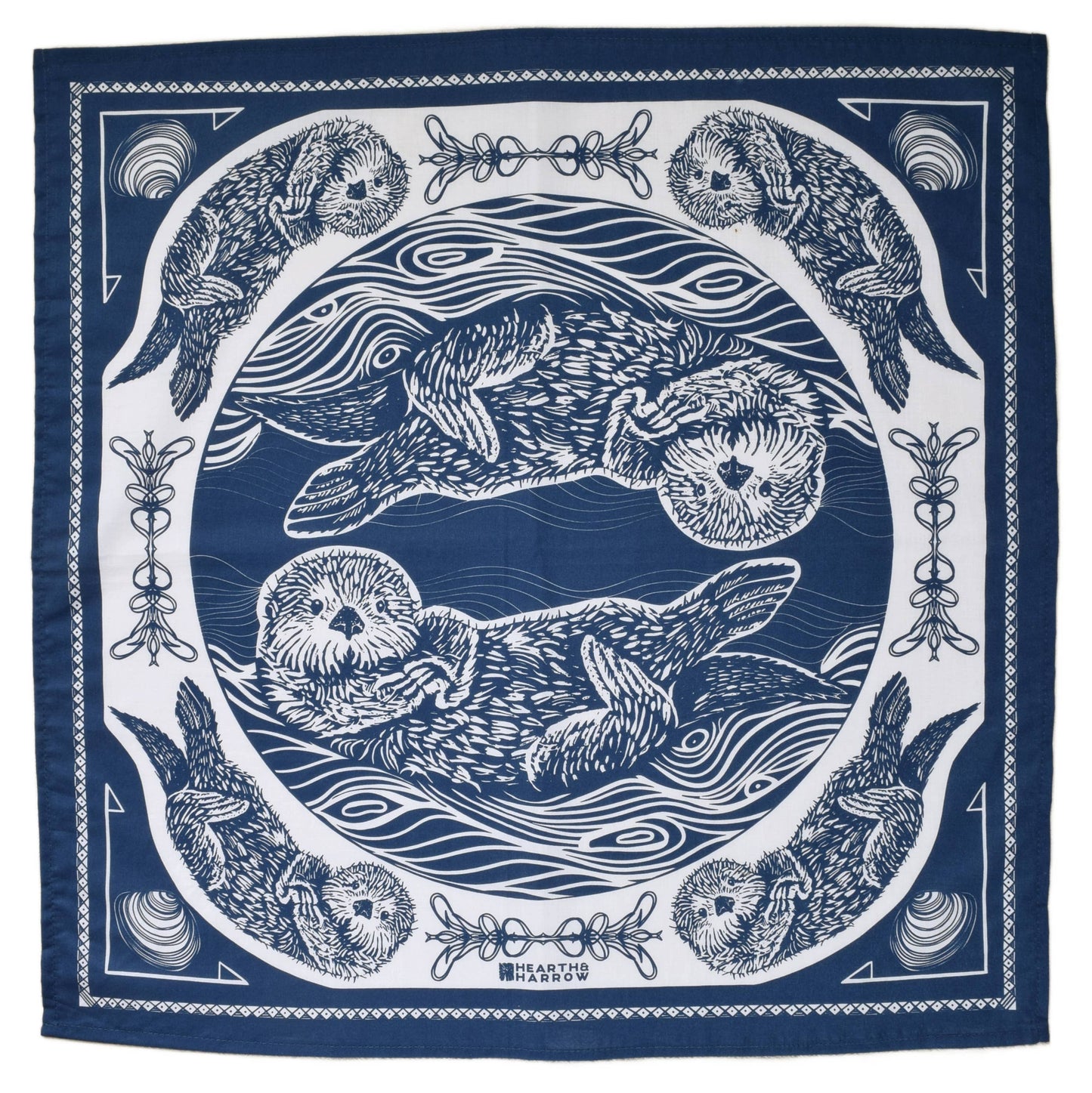 Otter Bandana - 100% Cotton - Nautical Print - Hanky Ascot