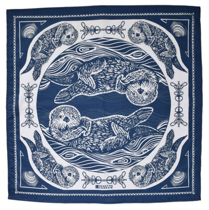 Otter Bandana - 100% Cotton - Nautical Print - Hanky Ascot