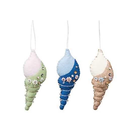 FELT SHELL ORNMT