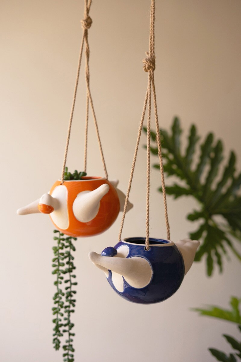 Hanging Ceramic Swimmers Planters