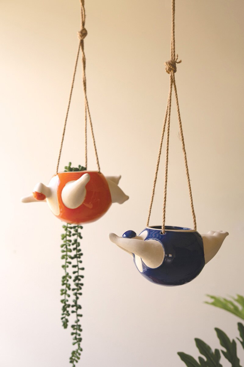 Hanging Ceramic Swimmers Planters