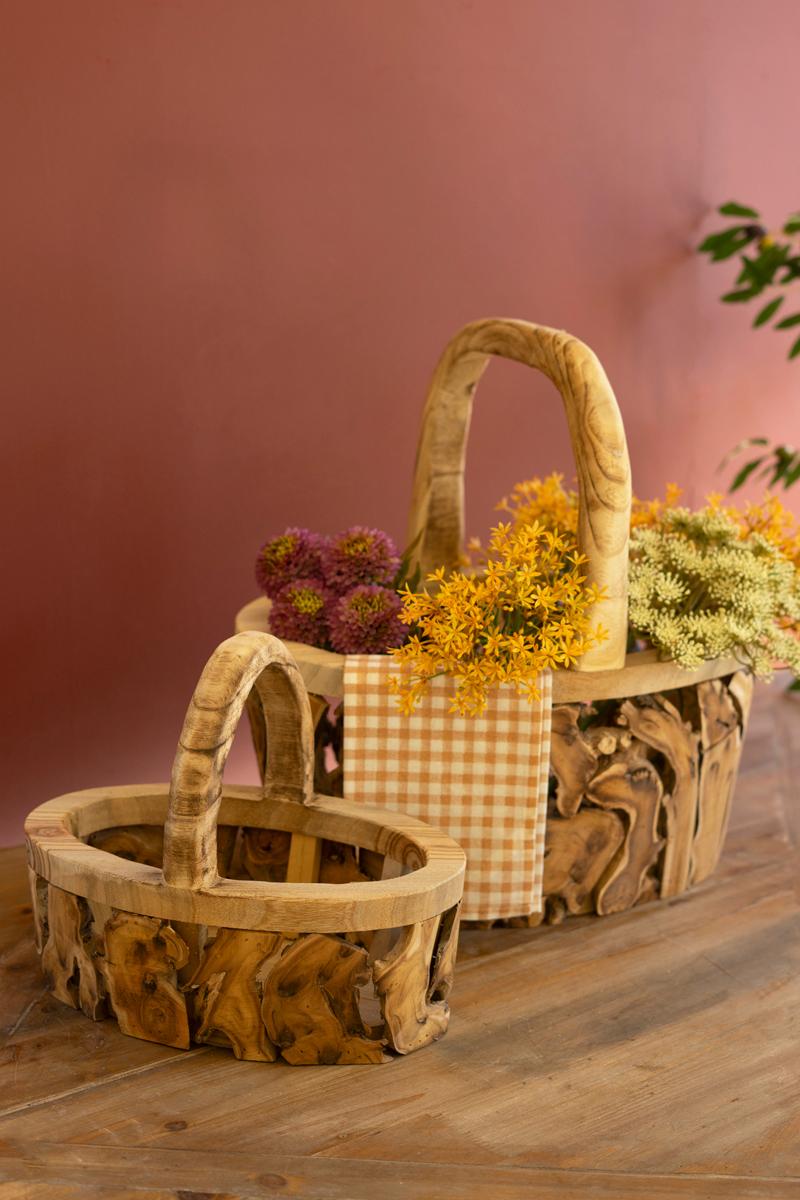 Driftwood Baskets with Handles