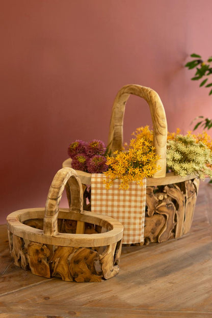 Driftwood Baskets with Handles