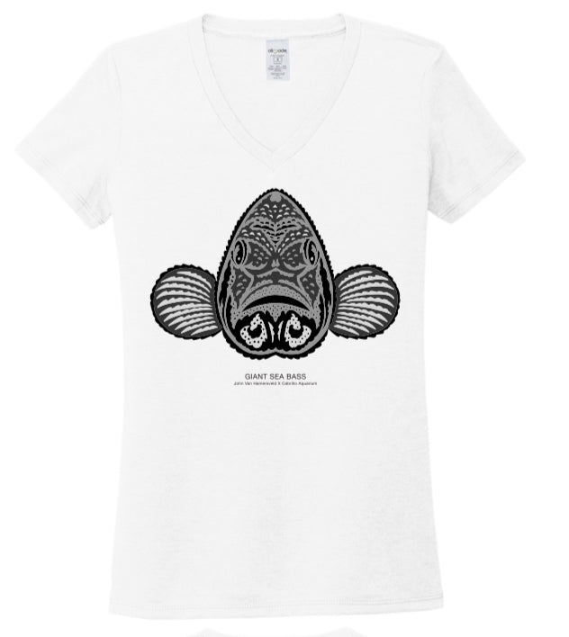 Giant Sea Bass John Van Hamersveld V-Neck Shirt