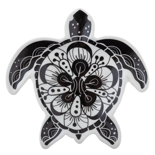 BOHO B&W SHAPED TRINKET TRAY TURTLE (F20)