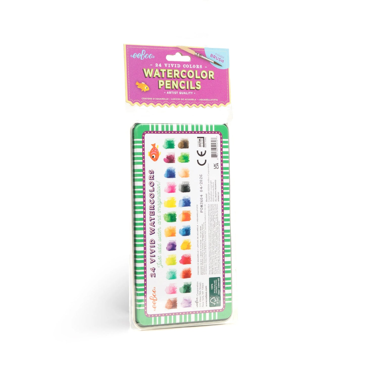 Axolotl 24 Mini Watercolor Pencils Tin