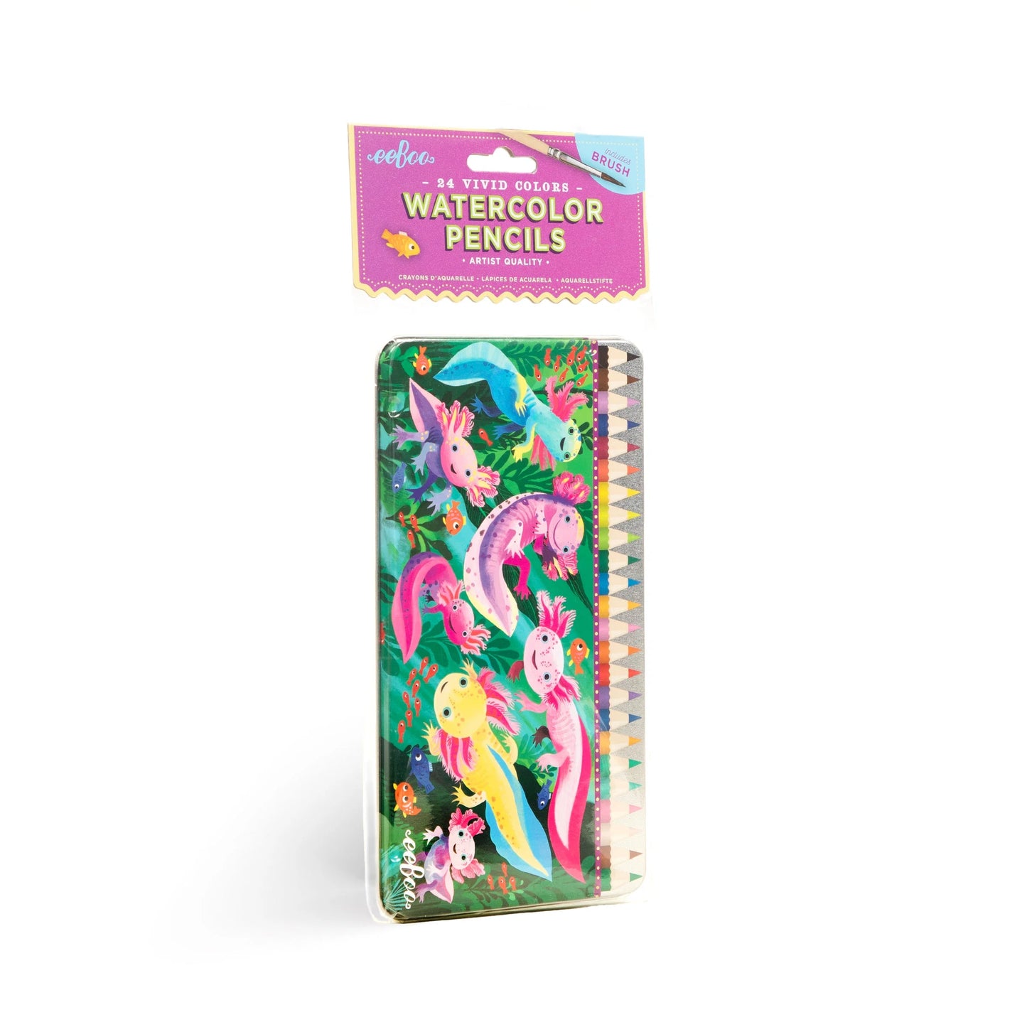 Axolotl 24 Mini Watercolor Pencils Tin