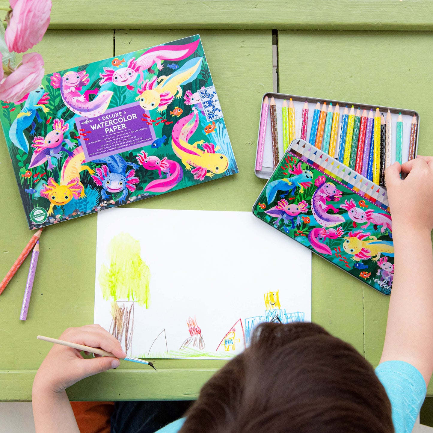 Axolotl 24 Mini Watercolor Pencils Tin