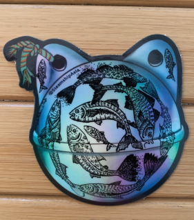 Salmon Seas Sticker