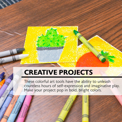 24 Color Washable Crayons, Premium Wax Crayons