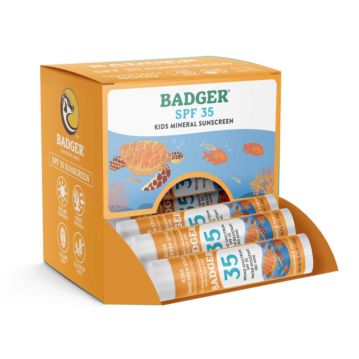 Kids Mineral Sunscreen Face Stick SPF 35 - 12ct Display