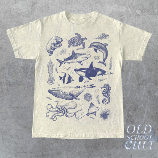 Vintage 90s Sea Animal T-shirt, Retro Ocean Nature Shirt