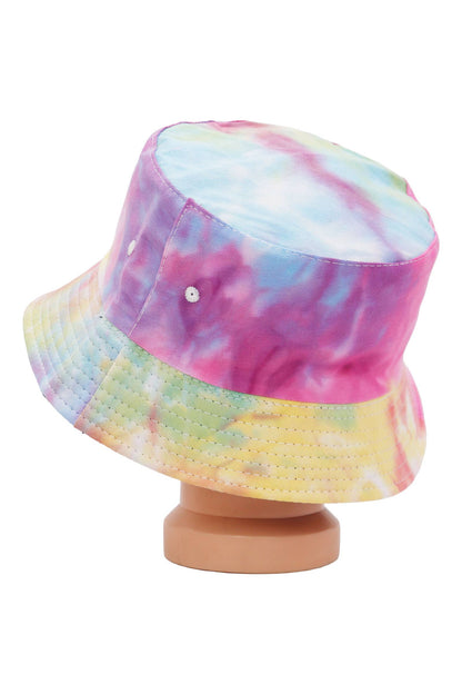 Kids Tie Dye Acid Wash Black Bottom Bucket Hat