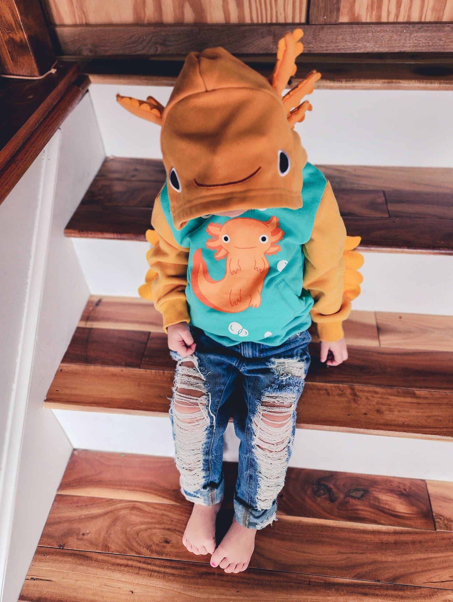 Axolotl Toddler and Kids 3D Hoodie