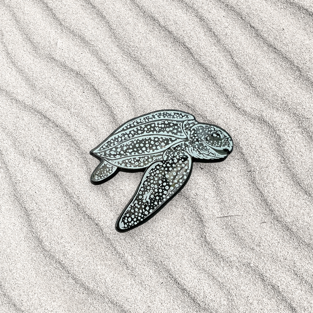 Leatherback sea turtle enamel pin • donation item
