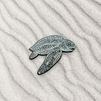 Leatherback sea turtle enamel pin • donation item