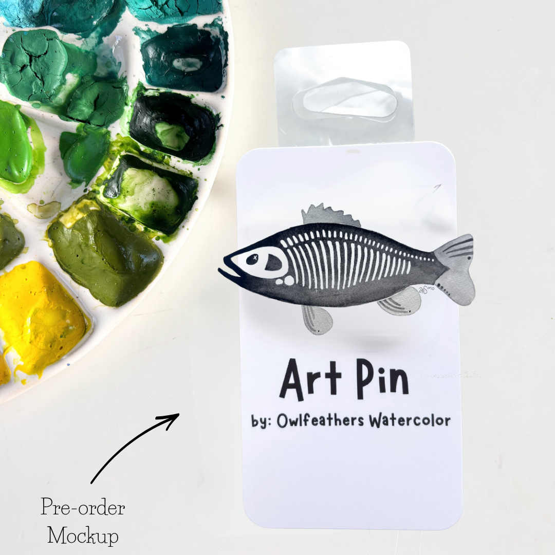 Skeleton Fish Pin - Spooky Halloween
