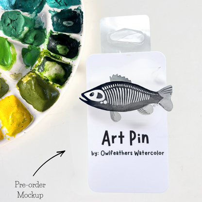 Skeleton Fish Pin - Spooky Halloween