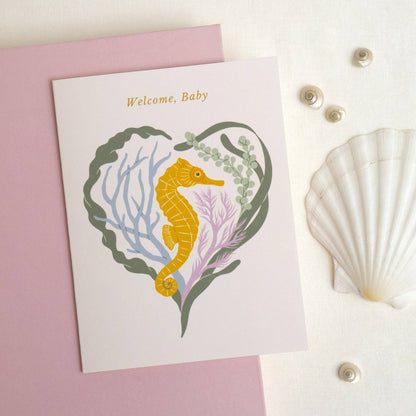 Welcome Baby Seahorse Greeting Card