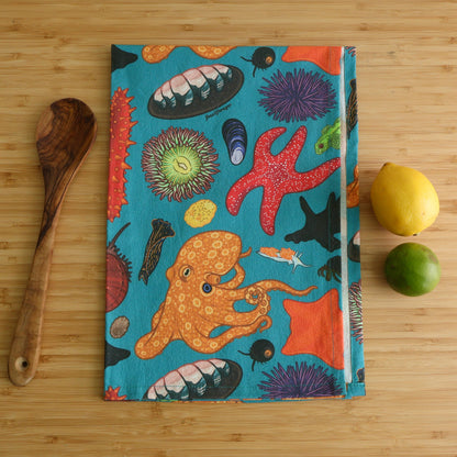 Intertidal Creatures Tea Towel