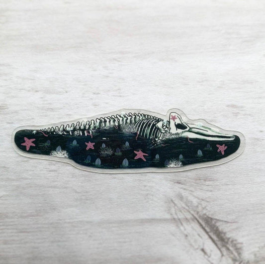 Humpback whale fall sticker Donation Sticker