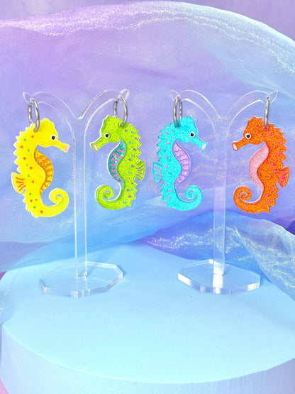 Funky Seahorse Acrylic Earrings, Mix and Match