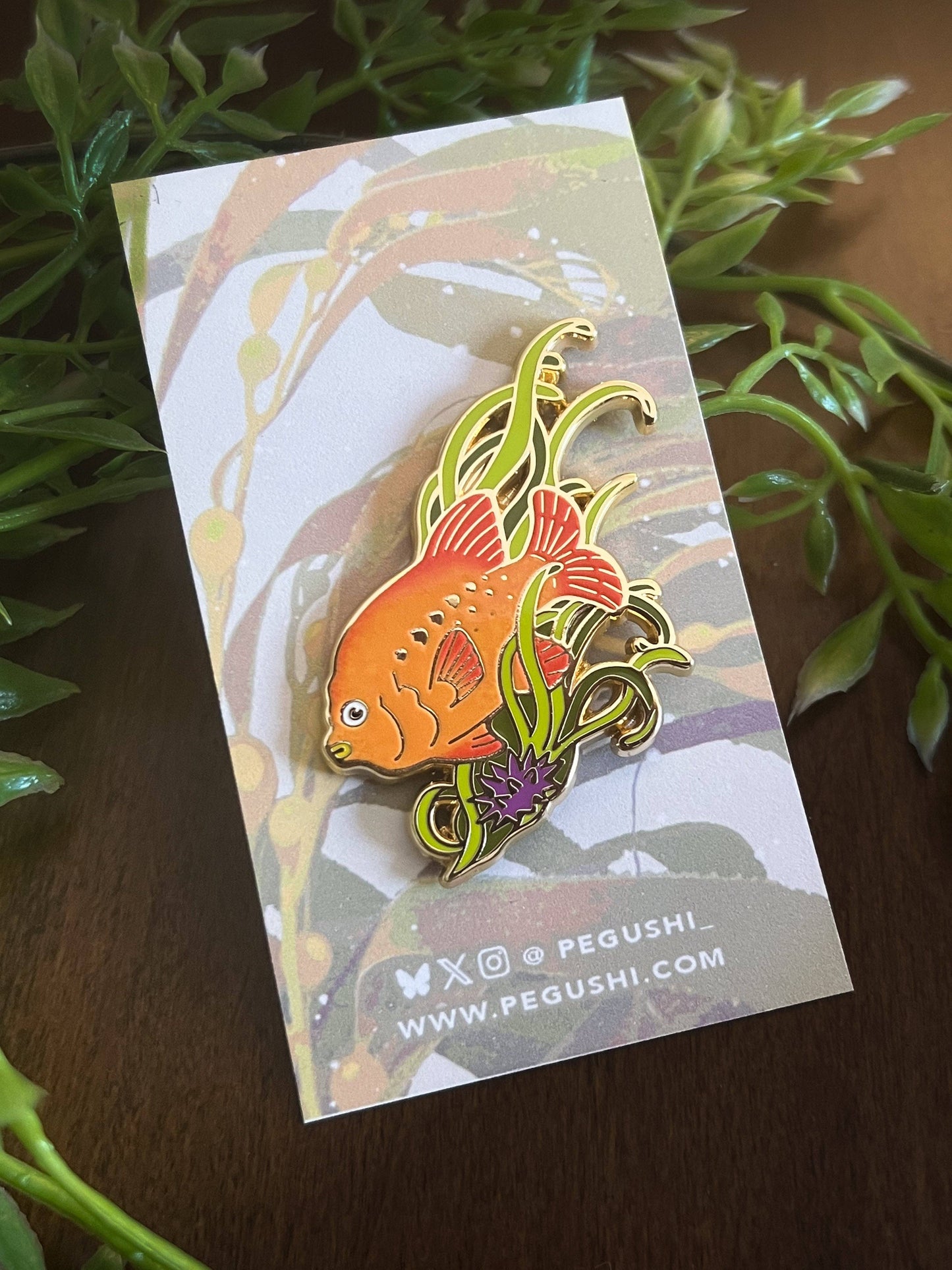 Garibaldi Enamel Pin - Kelp Forest Friends