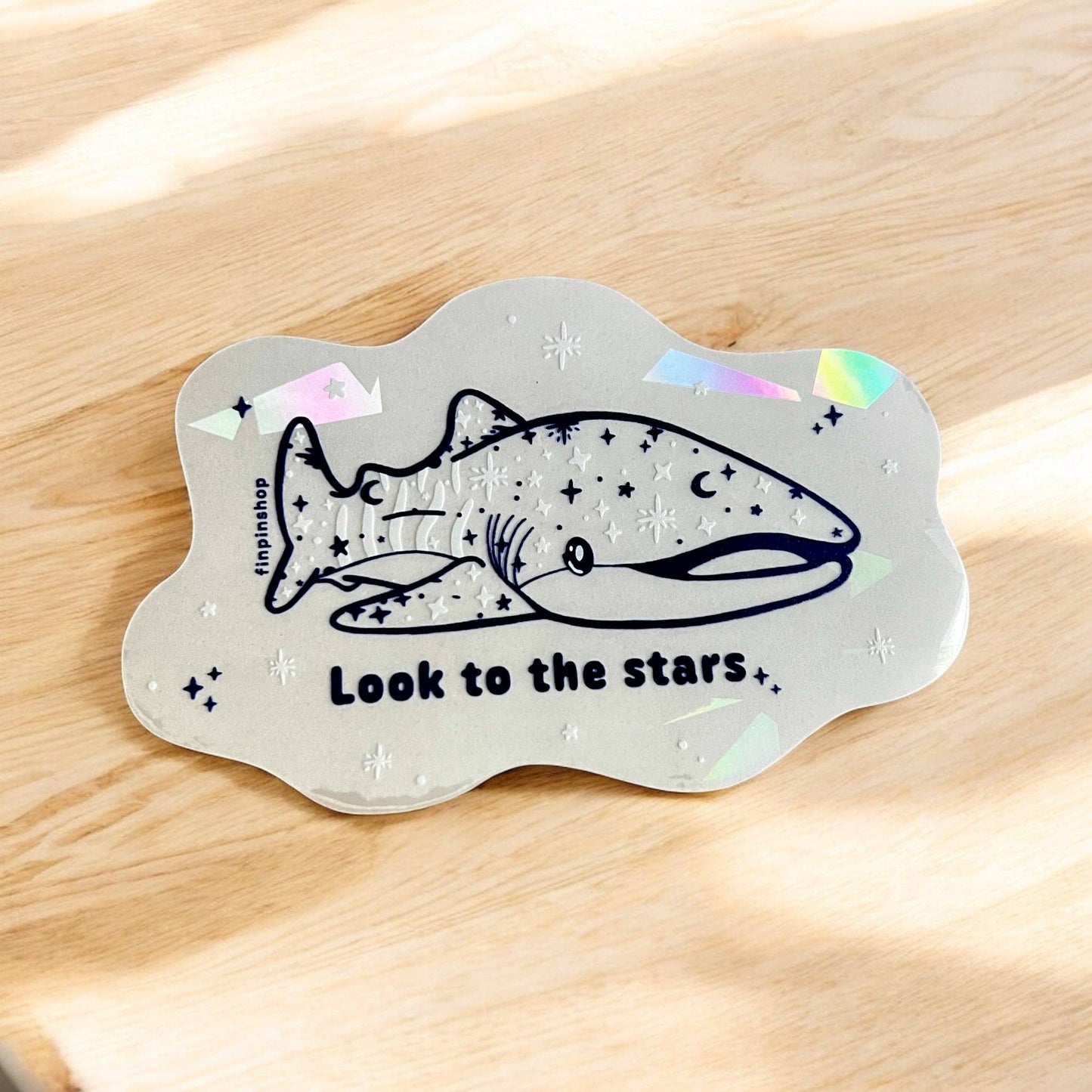 Whale shark starry suncatcher sticker