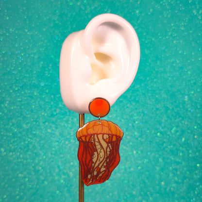 Moon Jellyfish Shrink Plastic UV Resin Earrings