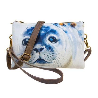 Cute Seal Crossbody Bag - Canvas, Handmade