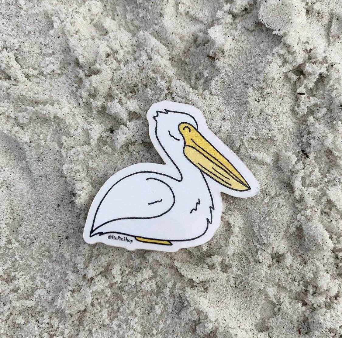 White pelican sticker