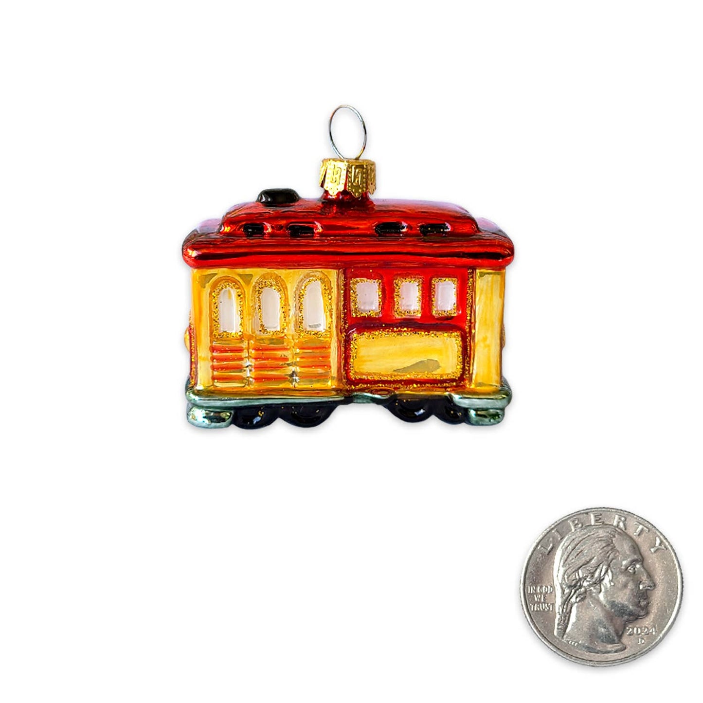 Mini Cable Car Mini Glass Ornament