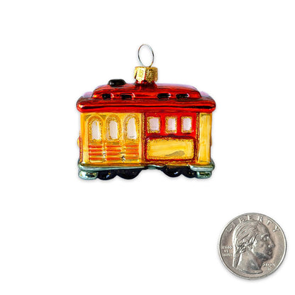 Mini Cable Car Mini Glass Ornament