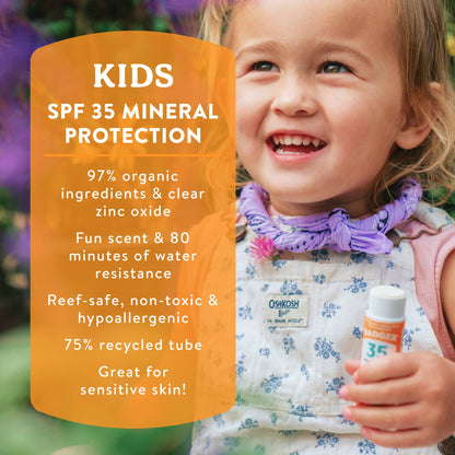 Kids Mineral Sunscreen Face Stick SPF 35 - 12ct Display