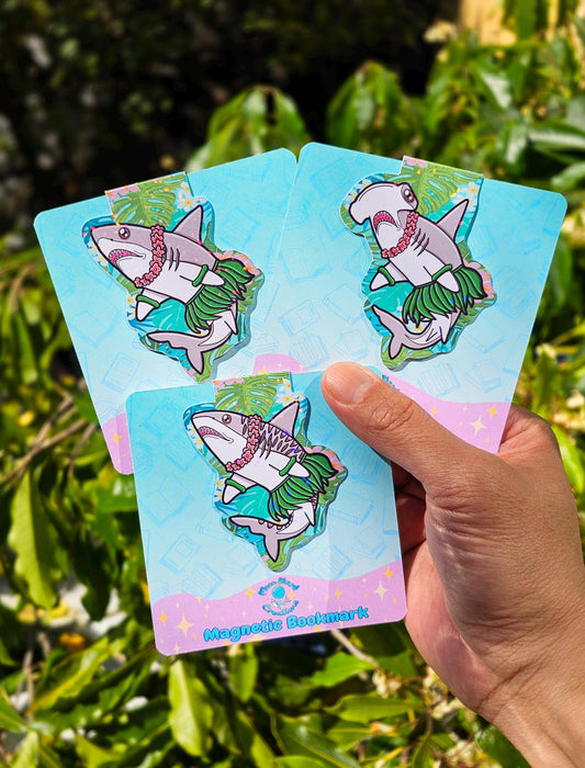 Hula Shark Magnetic Bookmarks | Book Lover Page Marker