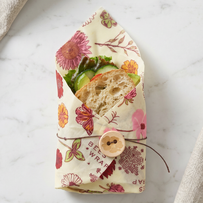 Bees Wrap Reusable Beeswax Sandwich Wrap -Meadow Magic Print