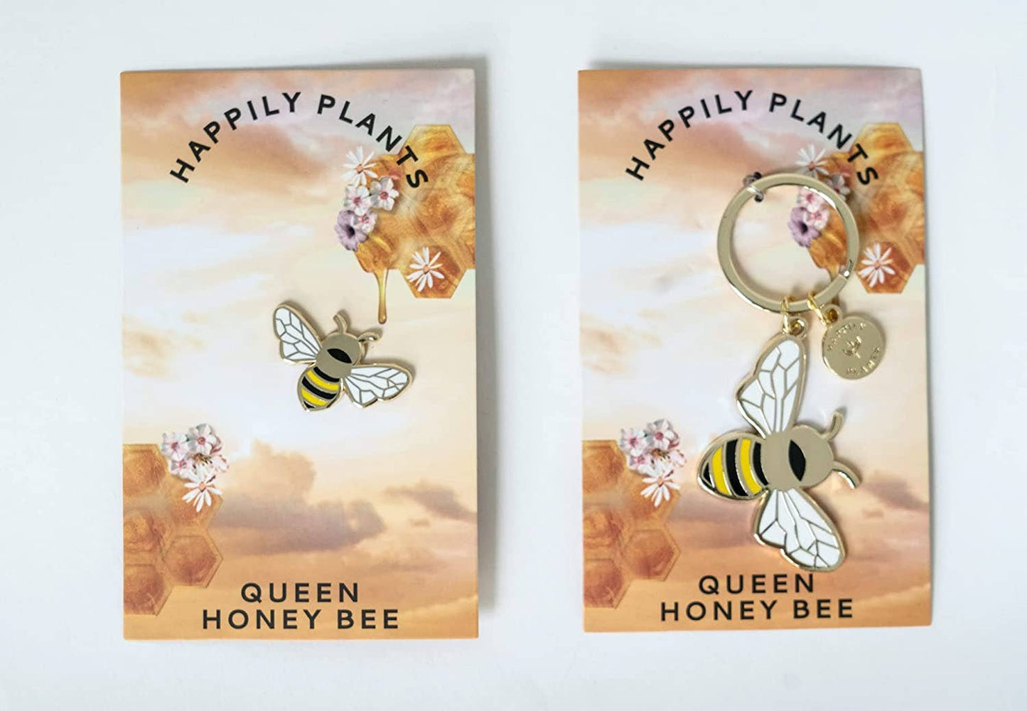 Queen Honey Bee Keychain Bag Charm, Garden Bee Gifts