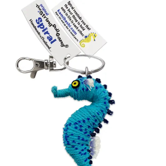 Spiral the Seahorse String Doll Keychain