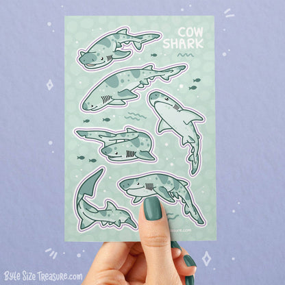 Cow Shark Sticker Sheet