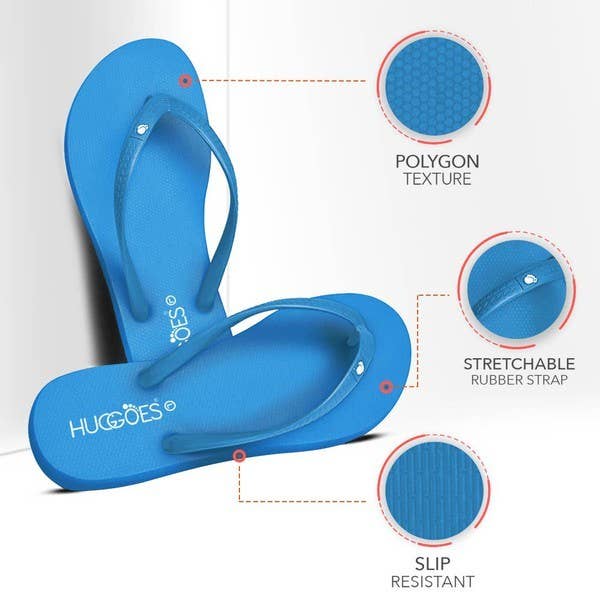 Huggoes - Azure Women's Natural Rubber Flip-Flops