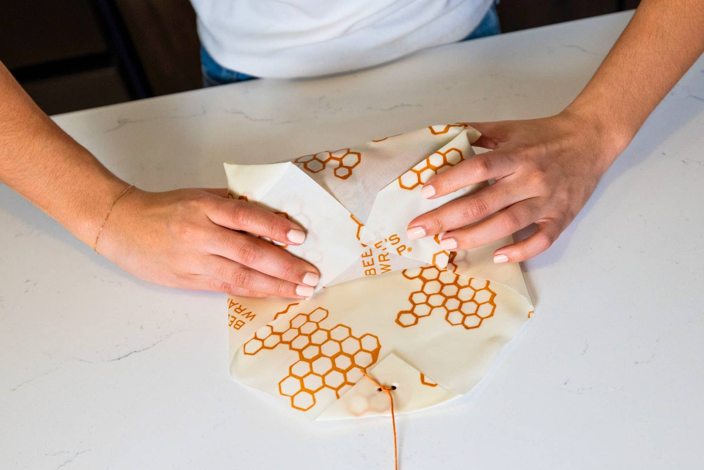 Bees Wrap Reusable Beeswax Sandwich Wrap - Honeycomb Print