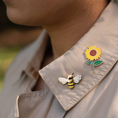 Queen Honey Bee Lapel Pin, Flower Garden Gifts
