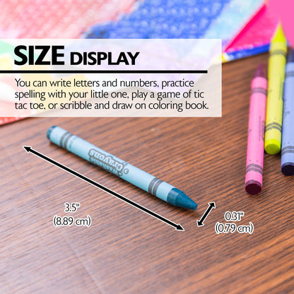 24 Color Washable Crayons, Premium Wax Crayons