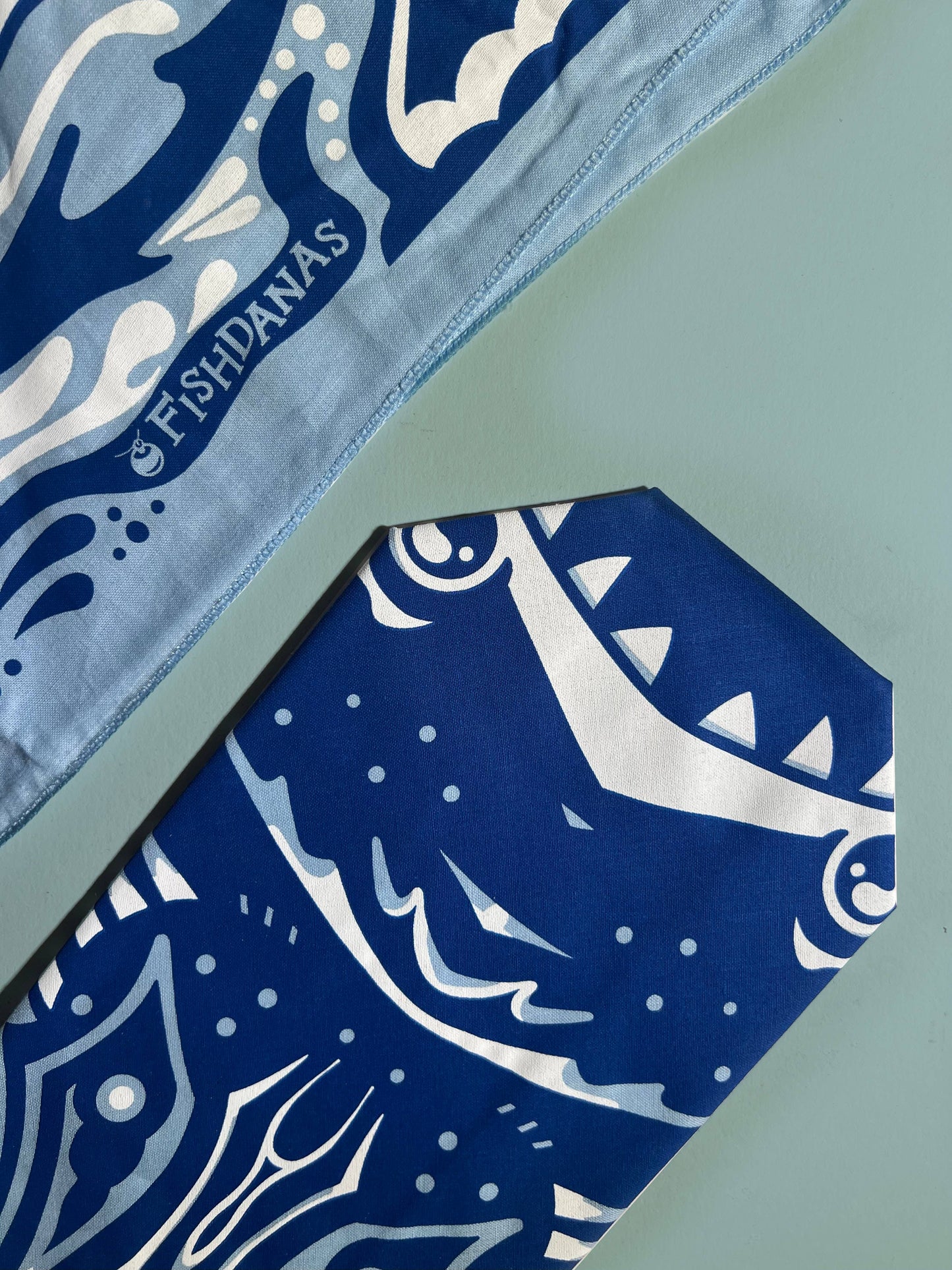 Shark Inspired Bandana- Fishdanas, 22 inch, USA Made