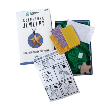 Sea Star Soapstone Pendant Jewelry Carving Kit  